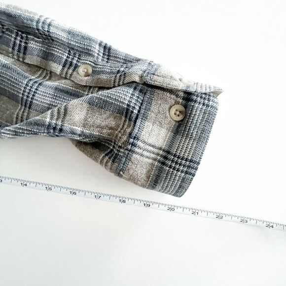 Woolrich Mens Button Up Shirt Twisted Dark Moccasin 100% Cotton Flannel Plaid L - Picture 3 of 8